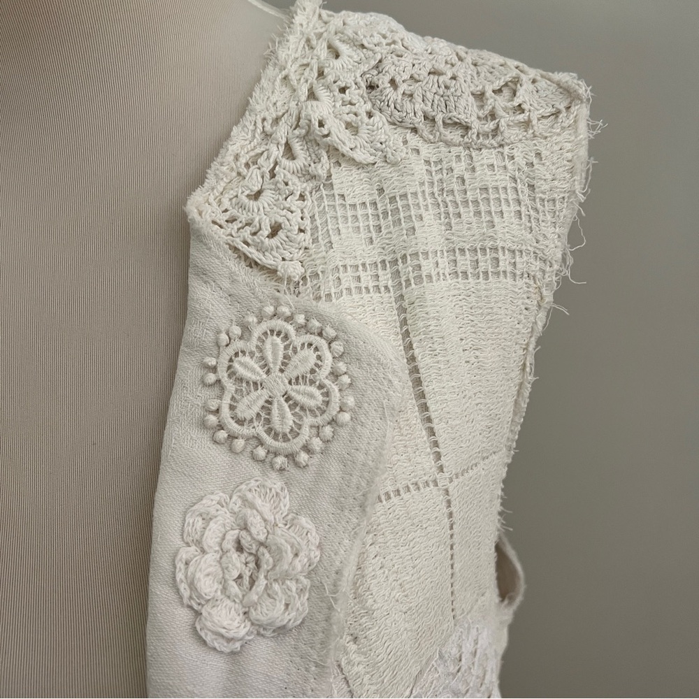 Handmade Wedding Dress White Lace Boho Fairycore Size L XL - Picture 4 of 16